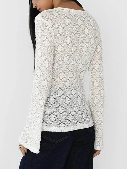 Lace V-Neck Flare Sleeve T-Shirt Trendsi ad01d916-5467-476f-8164-a86c2e5c3414-Max-Origin