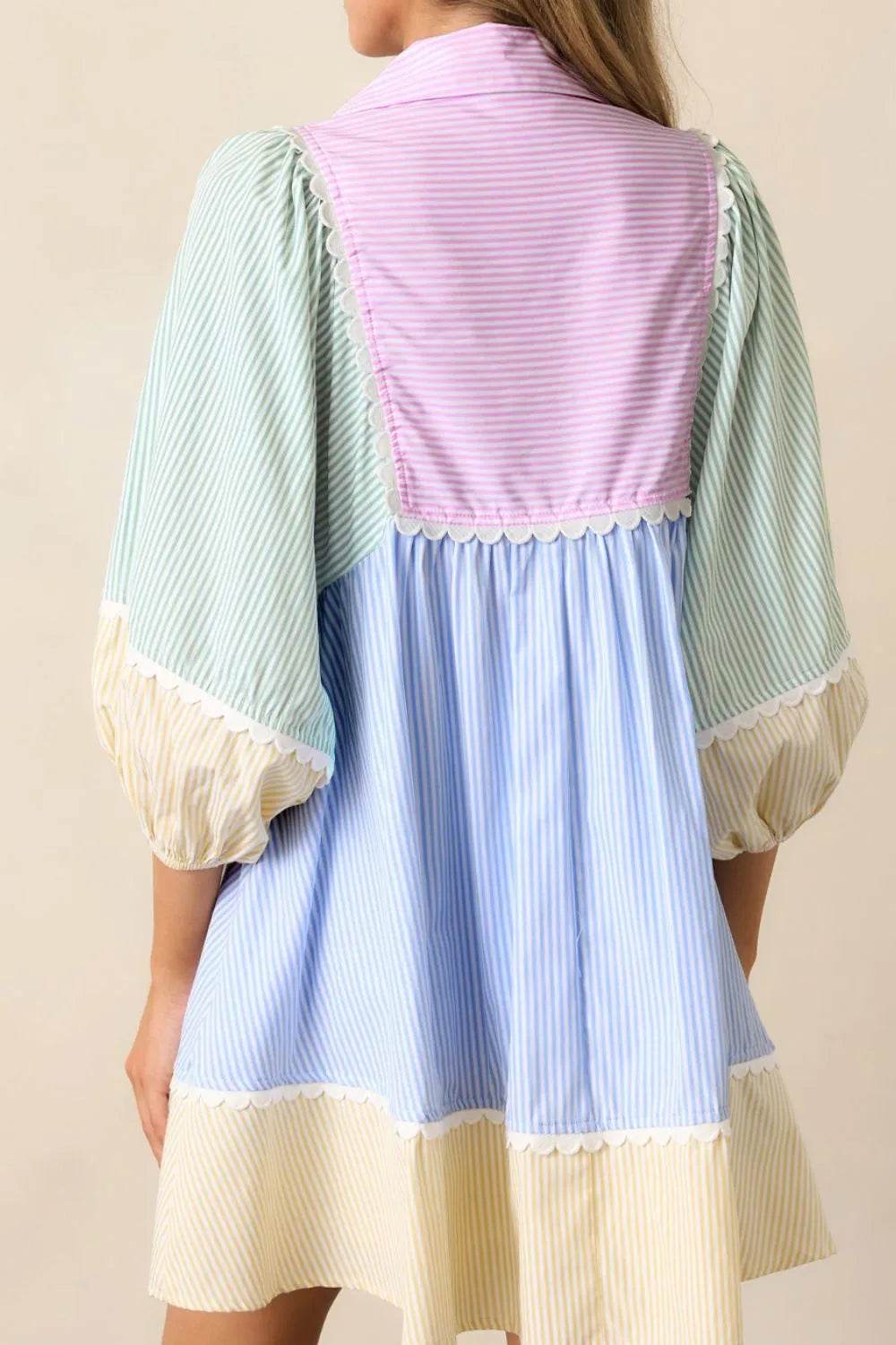 Striped Patchwork Ric Rac Puff Sleeve Collared Mini Dress Trendsi ad364e48-53e5-494c-a101-6e4b7f382ef2-Max-Origin