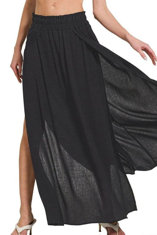 Zenana Woven Crinkle Gauze Long Skirts Trendsi ad4231cf-ed5f-4110-81c5-7090fc88b70d-Max-Origin