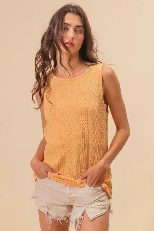 BiBi Textured Sweather Knit Twist Back Sleeveless Top Trendsi ad473a39584d487f8c0f42687ff6d81b-Max-Origin