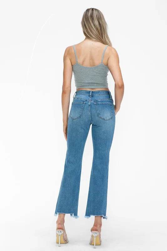 bytos Raw Hem Distressed Mid Rise Crop Jeans Trendsi ad4a81c6-0e07-4963-a2f2-0c06f07d39cb-Max