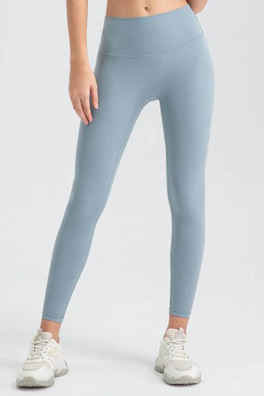 Wide Waistband Sport Leggings Misty Blue Trendsi ad6335feae8d4a4ba3e9d42ea1b3b7a3-Max