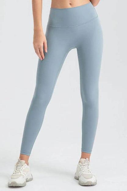 Wide Waistband Sport Leggings Misty Blue Trendsi ad6335feae8d4a4ba3e9d42ea1b3b7a3-Max