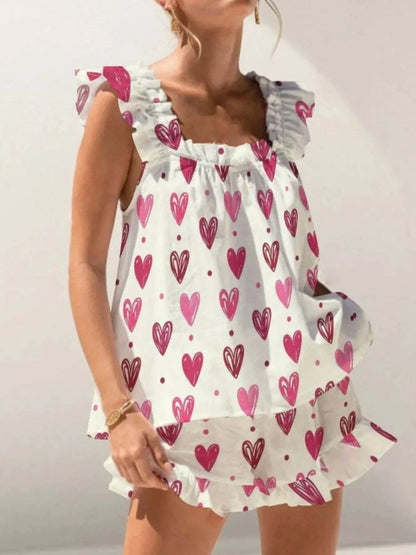 Ruffled Striped Tank and Shorts Set Pink Trendsi ad6416c0-5f38-4e22-b3e9-dd58656a9bc3-Max-Origin