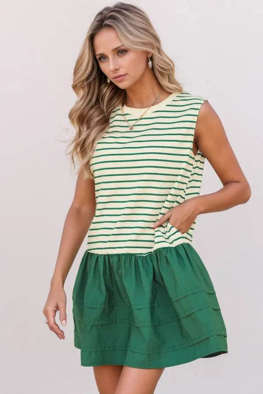 Stripe Woven Sleeveless Mini Dress Dark Green Trendsi ad67dc31-97b1-443c-add0-398246ef2778-Max-Origin