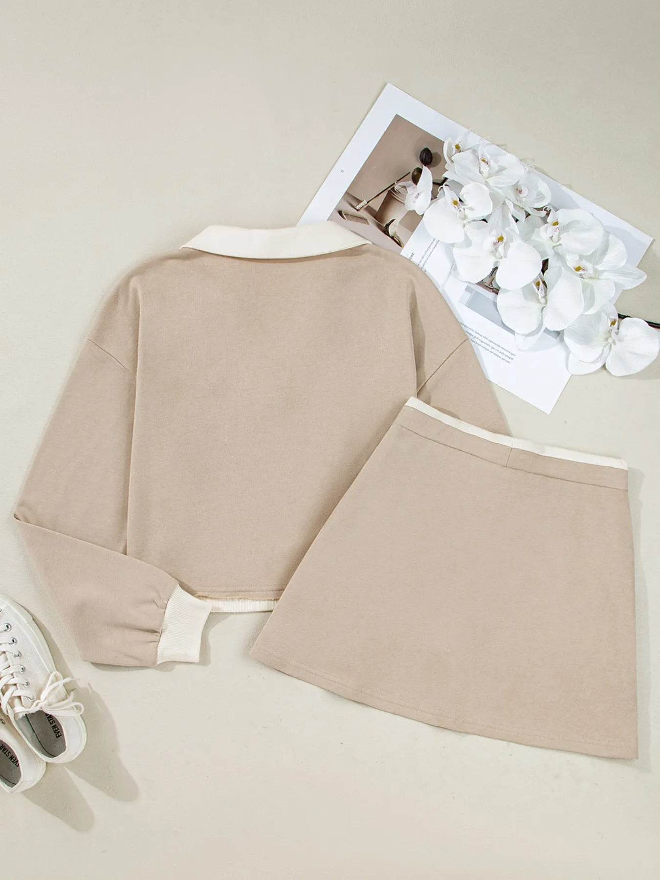 Contrast Collared Neck Top and Drawstring Mini Skirt Set Trendsi ad6fda3d-cfb0-44a9-9139-05113ce3a244-Max-Origin