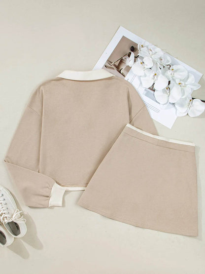 Contrast Collared Neck Top and Drawstring Mini Skirt Set Trendsi ad6fda3d-cfb0-44a9-9139-05113ce3a244-Max-Origin