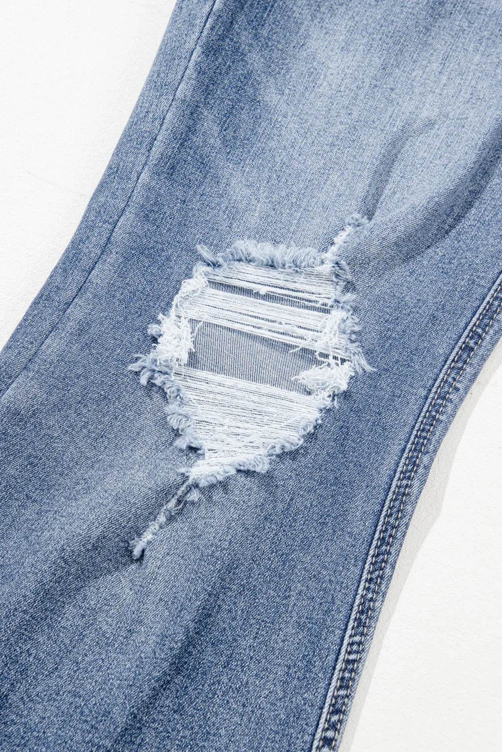 Distressed Raw Hem Bootcut Jeans Trendsi adc2c6c8-a544-46af-bc13-013bc462f898-Max