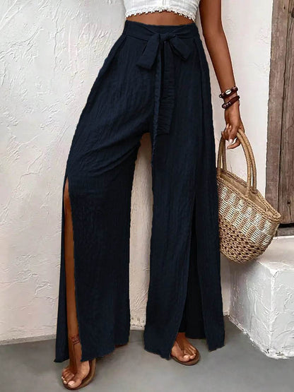 Honey Tied Slit Wide Leg Pants Trendsi adc75496-061f-4e59-b690-54f92325fe0c-Max
