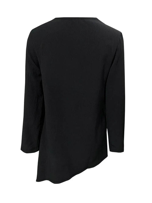 Asymmetrical Neck Long Sleeve Blouse Trendsi adc9798b5b704bf59a8cb6b614e86c13-Max