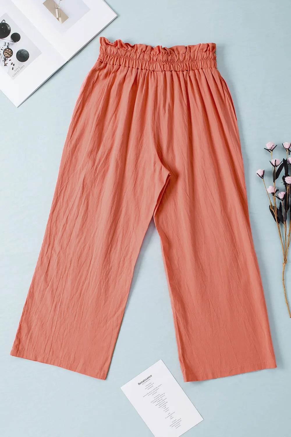 Drawstring Paperbag Waist Wide Leg Pants Trendsi ae075d0f-2617-4524-a8f6-e8fce028f696-Max