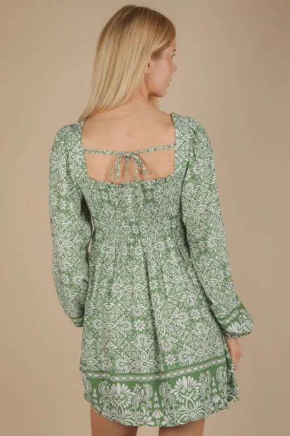 VERY J Printed Smocked Chest Boho Mini Dress Trendsi ae3eaa25f3df44b4ac70fb3c164b8f44-Max-Origin