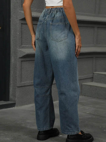Half Elastic Waist Straight Leg Jeans Trendsi ae4a0910-2c86-4bd7-98fa-700ed8f81678-Max