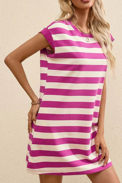 Stripe Cap Sleeve Pocketed Shift Tee Dress Trendsi ae4d6a5e-4e93-4e73-b0b1-8a48144577fe-Max-Origin