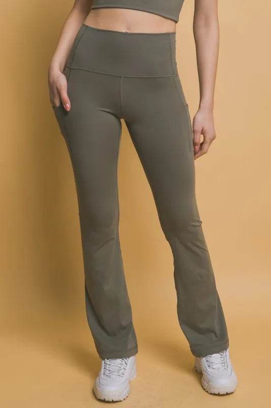 Love Tree High Waist Flare Active Leggings with Side Pockets Moss Trendsi ae58970b-f650-47f2-ab69-62faff710528-Max