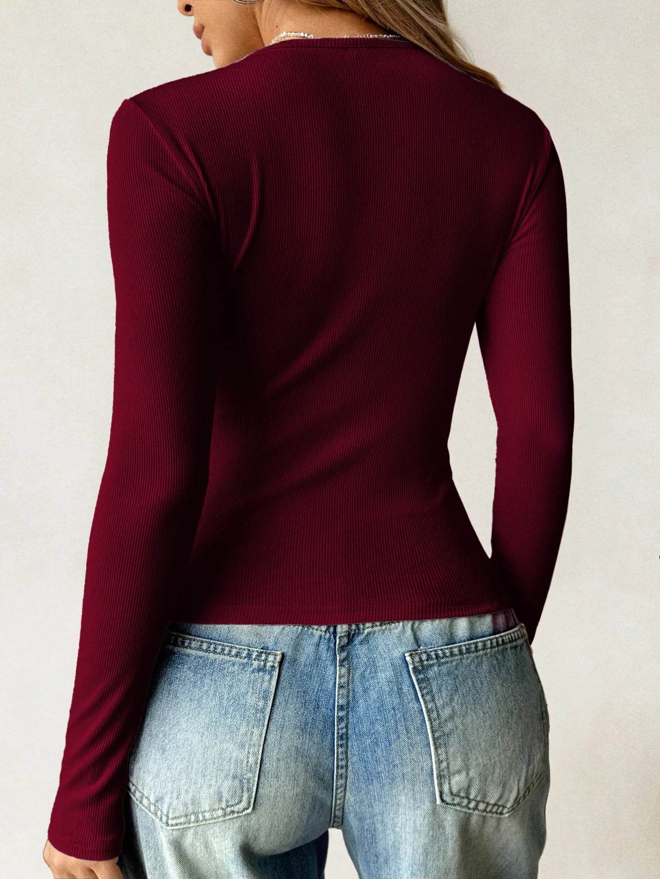 Ribbed Knit Long Sleeve T-Shirt Trendsi ae5f32f0-2429-4b15-aebf-56a017ceef20-Max-Origin