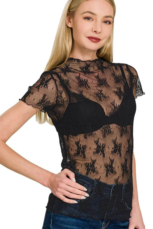 Zenana Lace See-through Layering Short Sleeve Top Trendsi ae96cc3b-e942-4692-a0c9-c58a90206a8e-Max-Origin