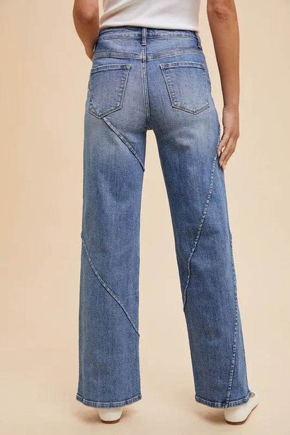 Annie Wear Decorative Seams Wide Leg Jeans Trendsi ae9b852c-db2f-49da-b4e5-6fa45edb3fc0-Max