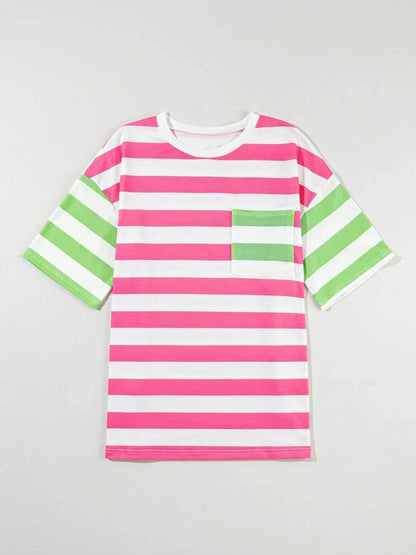 Striped Oversized Short Sleeve T-Shirt Trendsi aefd3fdb-adb8-47cf-b299-954bf283a157-Max-Origin