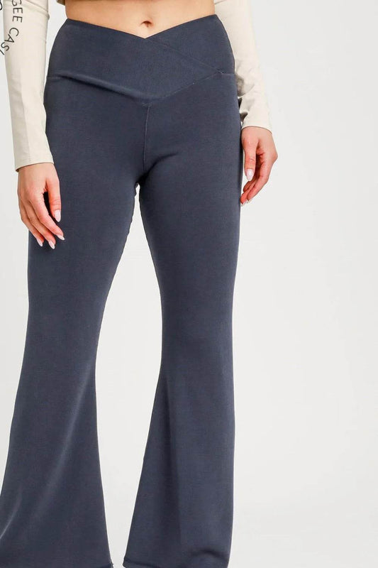 Umgee High-Waisted Flare Leggings Dark Navy Trendsi af167867-111f-4767-a52e-ab16d978f7ae-Max-Origin