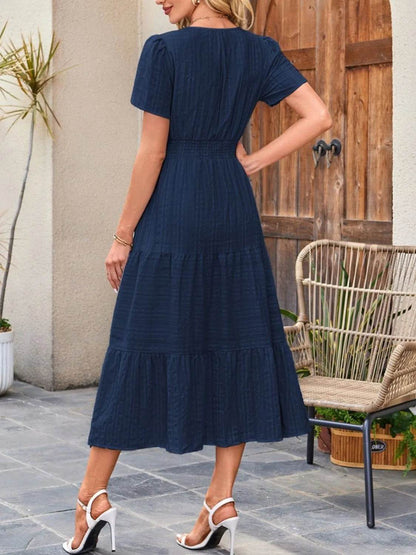 Tiered Notched Short Sleeve Dress Trendsi af4e932a-3531-48b3-bb71-b3f03718b7ea-Max-Origin
