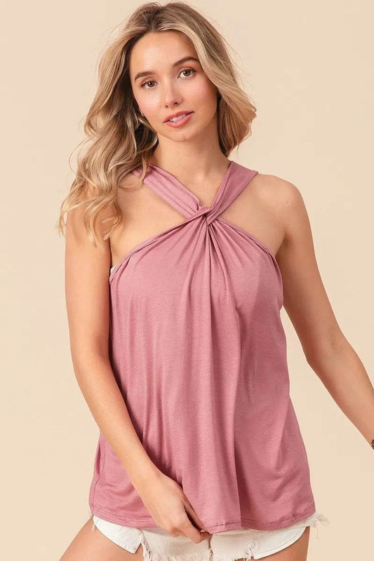 BiBi Rayon Span Jersey Knit Halter Neck Tank Top DUSTY PINK Trendsi af515aa4bedd41f086ae6178e36beca4-Max-Origin