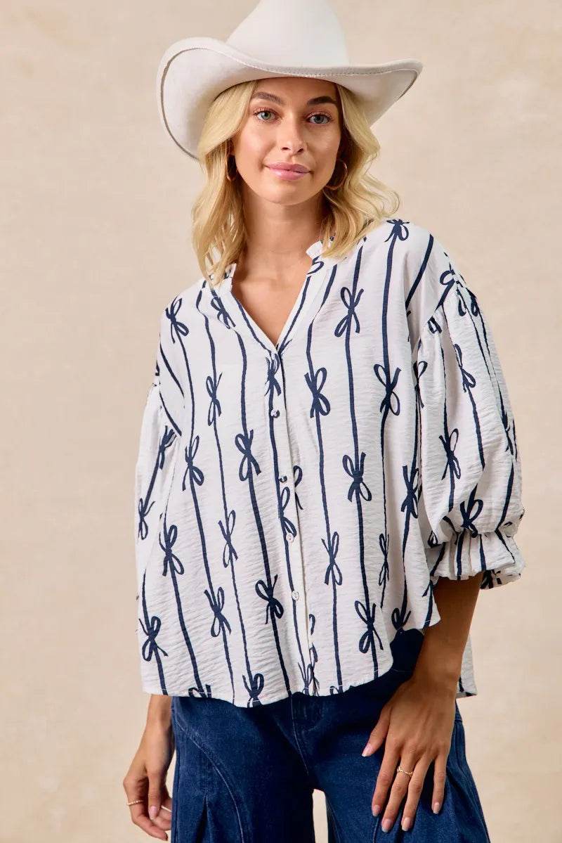 BiBi Bow Ribbon Printed Woven Bubble Sleeves Top Trendsi afa9ce763c5747779a003ce20b120eeb-Max-Origin