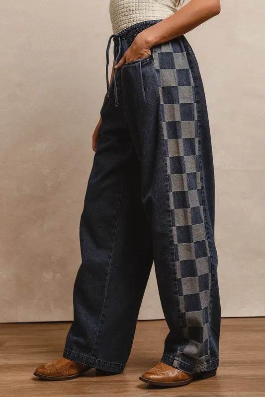 BiBi Washed Denim Mix And Match Long Pants Trendsi afc636f26d80492aacc13ac0596a7fbc-Max-Origin