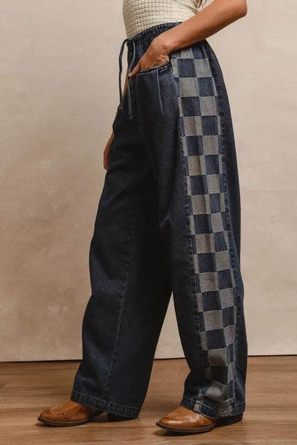 BiBi Washed Denim Mix And Match Long Pants Trendsi afc636f26d80492aacc13ac0596a7fbc-Max-Origin