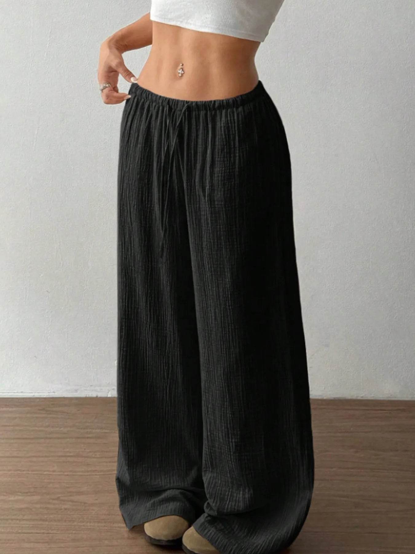 Wide Leg Drawstring Casual Pants Trendsi afe8486b9d9d49698a5381336426182d-Max-Origin