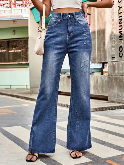 High Rise Bootcut Jeans with Pockets Dark Blue Trendsi b018d2fd-8dbe-4e43-8ab0-350bc5c339d3-Max