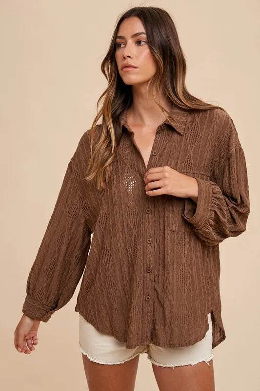 Annie Wear Openwork Button Down Drop Shoulder Shirt Trendsi b03d61fe-8326-4b05-8e6c-cfff22a92c9b-Max