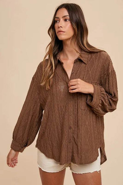 Annie Wear Openwork Button Down Drop Shoulder Shirt Trendsi b03d61fe-8326-4b05-8e6c-cfff22a92c9b-Max
