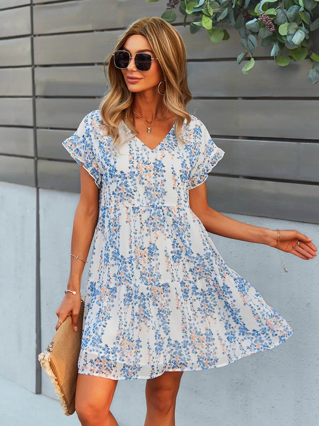 Floral Print V-Neck Ruffle Tiered Summer Mini Dress Trendsi b047b2fe-cc5c-4c24-9049-ba24f244c9cb-Max-Origin