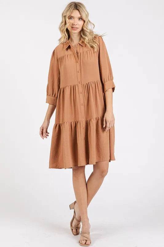 Mittoshop Button Detail Collared Neck Tiered Shirt Dress Trendsi b14478f5-5264-4d71-98b9-a6e85ee03638-Max