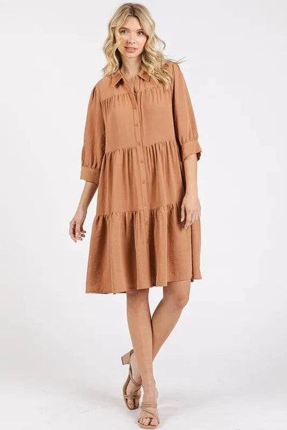 Mittoshop Button Detail Collared Neck Tiered Shirt Dress Trendsi b14478f5-5264-4d71-98b9-a6e85ee03638-Max