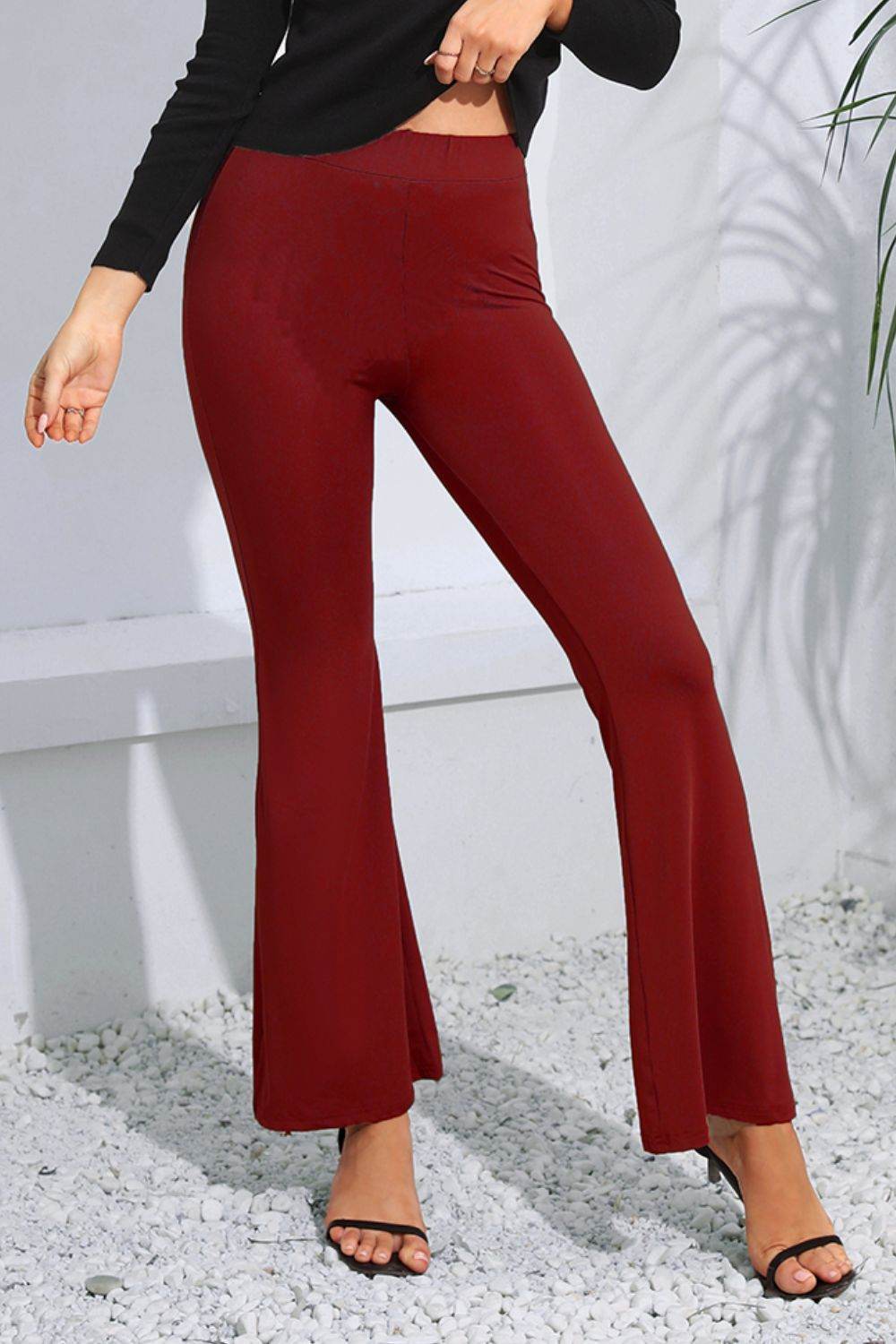 High Waist Long Flare Pants Wine Trendsi b1ede53b227341f6b395af62a37096b4-Max