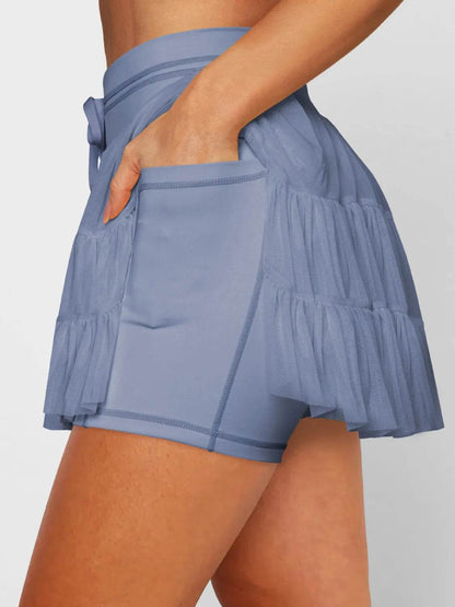 High Waist Skort with Pockets Dusty Blue Trendsi b205b2d5-1b03-446a-846d-928a474f47a7-Max-Origin