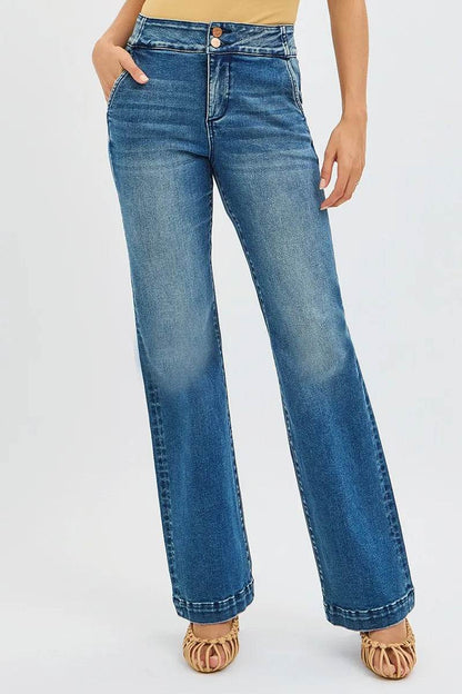 RISEN Full Size Tummy Control High Rise Bootcut Jeans with Double Button Waistband Plus Size Trendsi b211e20dc5f24c7891b65fee1a5f1603-Max-Origin