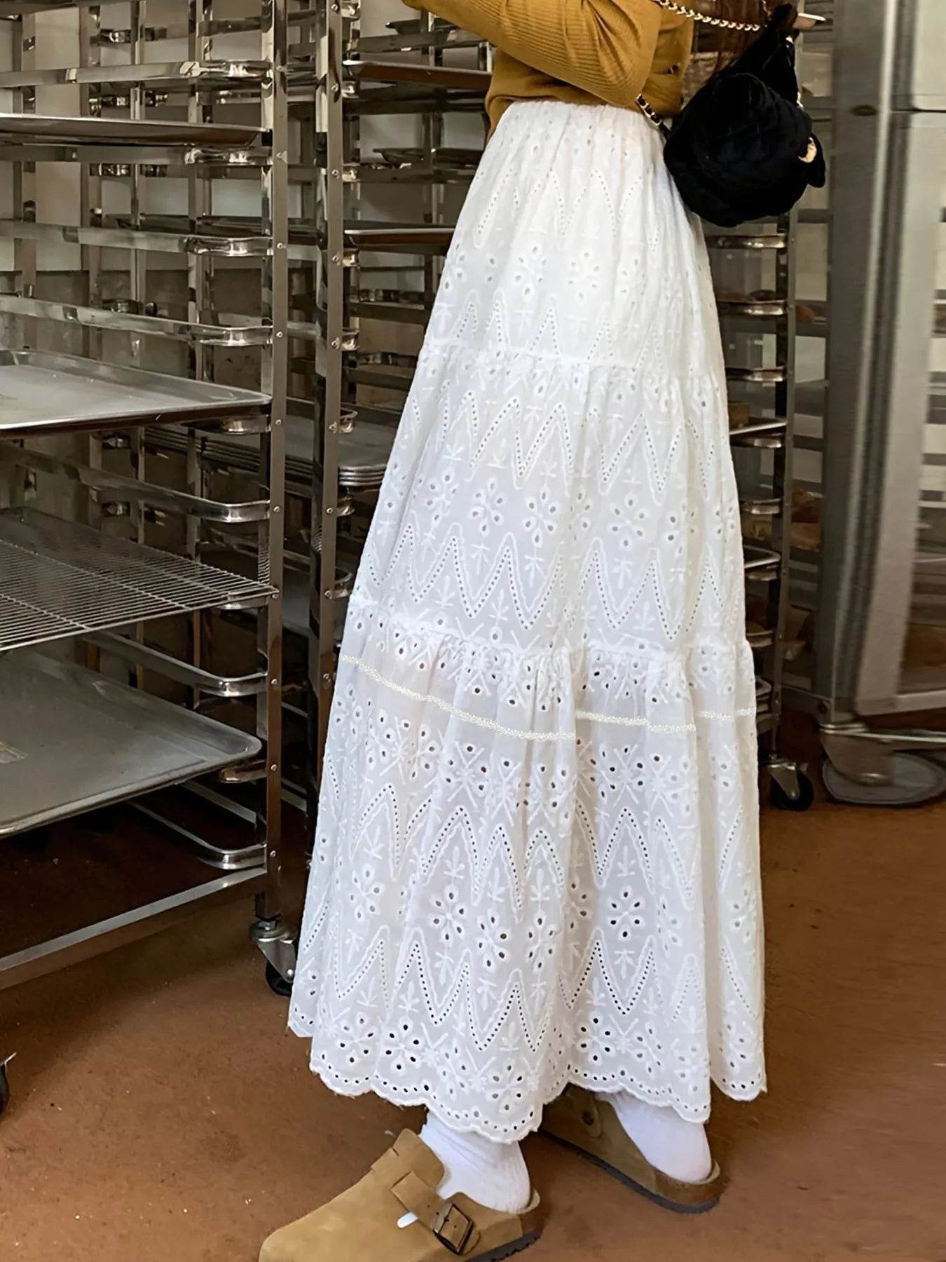 Eyelet Lace Tiered Maxi Skirt Trendsi b214eed508944c61a900095b95bb7bc1-Max-Origin