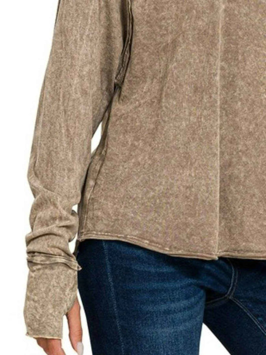 Zenana Crinkle Washed Thumb Hole Cuffs Long Sleeve Top Trendsi b2189156-f4bd-4ab0-8cd3-d199ffe3b127-Max-Origin