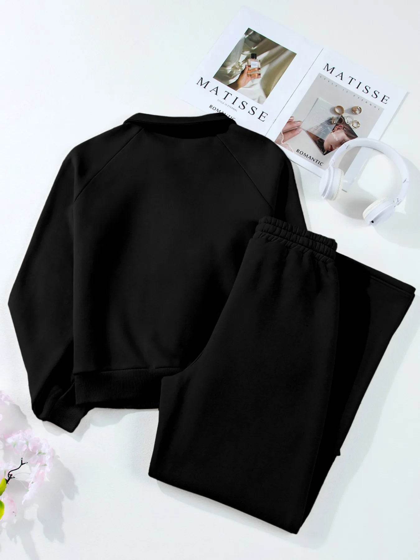 Collared Sweatshirt and High Waist Pants Active Set Trendsi b248f894-87f6-48fd-a4b1-43d36763e946-Max-Origin