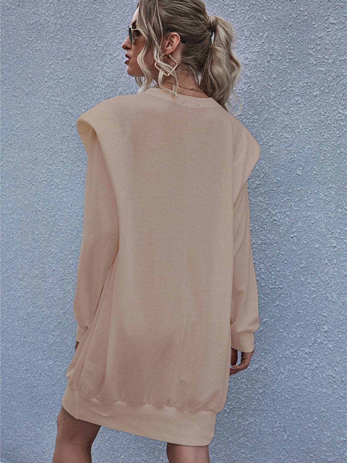 Round Neck Long Sleeve Mini Dress Trendsi b24d48d7279d4d0a8b25bc834db0ff47-Max