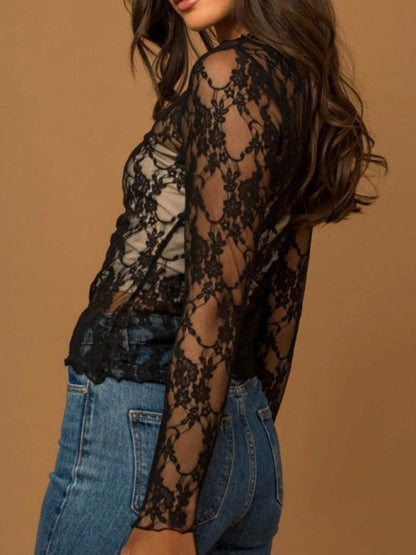 Mesh Floral Lace Long Sleeve T-Shirt Trendsi b2bc2b6a-5eb1-48da-a6a9-87221e80fb80-Max-Origin
