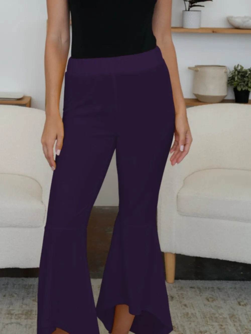 FAM-FAM High-Low Bootcut Pants Trendsi b2d80f2e-4df3-4f93-806a-9dc106eae93d-Max
