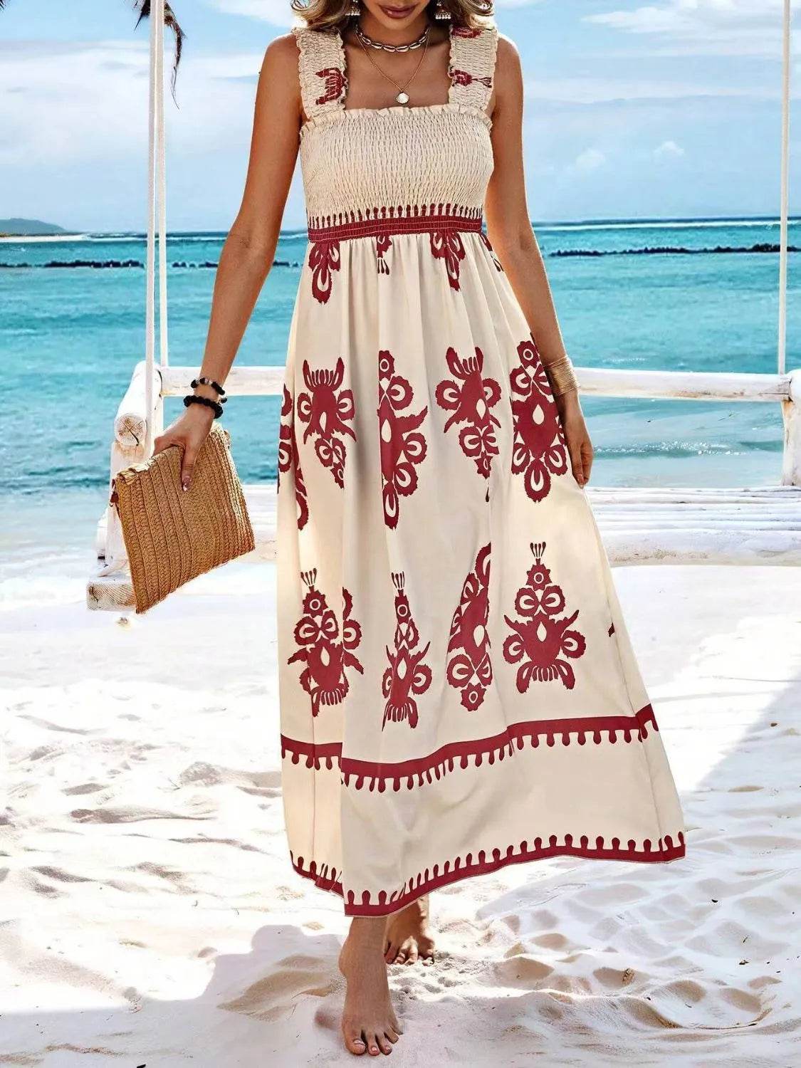 Smocked Printed Wide Strap Maxi Dress Trendsi b324a23b-7707-4430-9896-c9e6fd934d21-Max-Origin