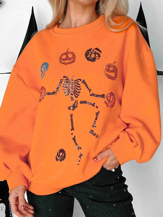 Halloween Skeleton Pumpkin Sweatshirt Trendsi b32a17621d49472183bc0d29fd17bd69-Max-Origin