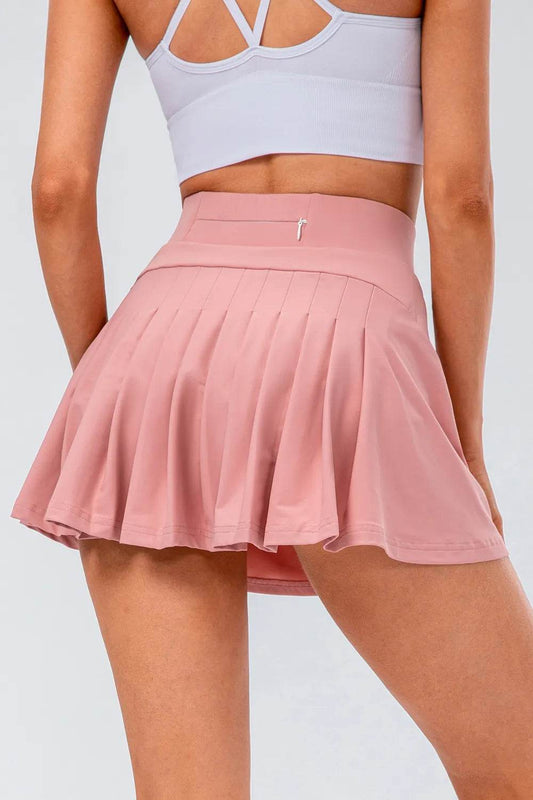 High Waist Pleated Active Skirt Blush Pink Trendsi b383fa4c-936f-4beb-afc4-8b5fa841633e-Max