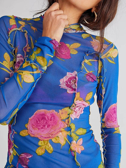 Floral Print Mock Neck Long Sleeve Top Blue Trendsi b3879b9a-03dc-4c31-9aa8-b28a40ba8663-Max-Origin