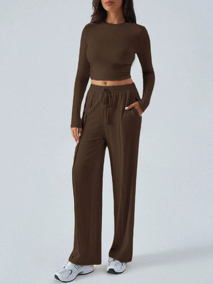 Round Neck Long Sleeve Top and Pants Set Brown Trendsi b3b404ac-c94c-4f79-a9b9-00fc43f4555b-Max-Origin